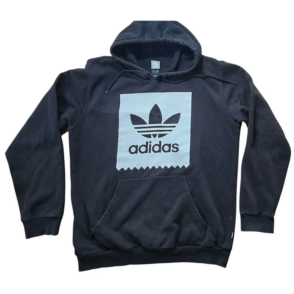 Adidas Skateboarding Hoodie Mens Medium Black Trefoil‎ Logo Pullover Sweatshirt